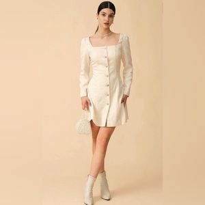 Square Neck Jacquard Mini Dress. Like-new.